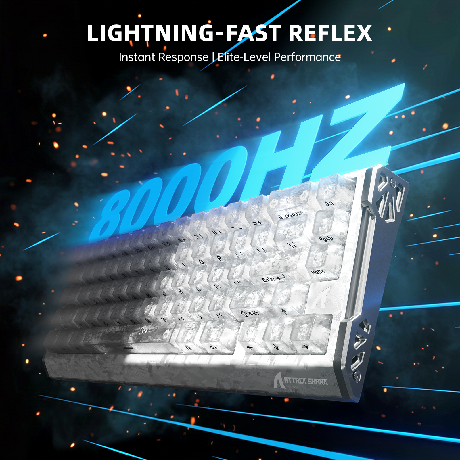 Teclado ATTACK SHARK R68 HE Rapid Trigger com Switch Magnético em Fibra de Carbono