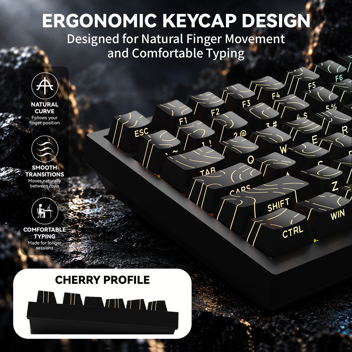ATTACK SHARK SK06, 135 teclas, keycaps translúcidas com iluminação, ANSI/ISO