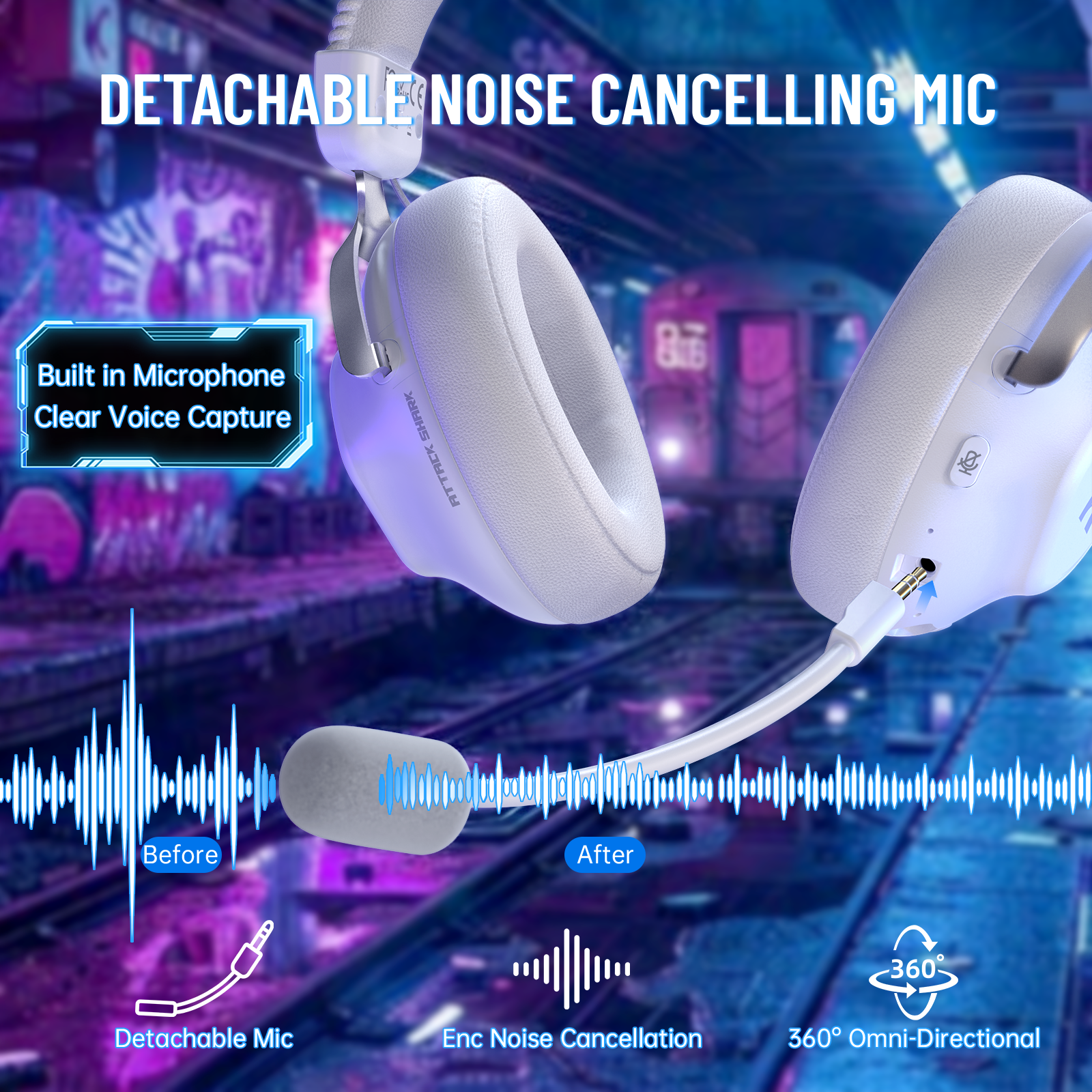 Headset Gamer Sem Fio ATTACK SHARK L50 PRO com Três Modos