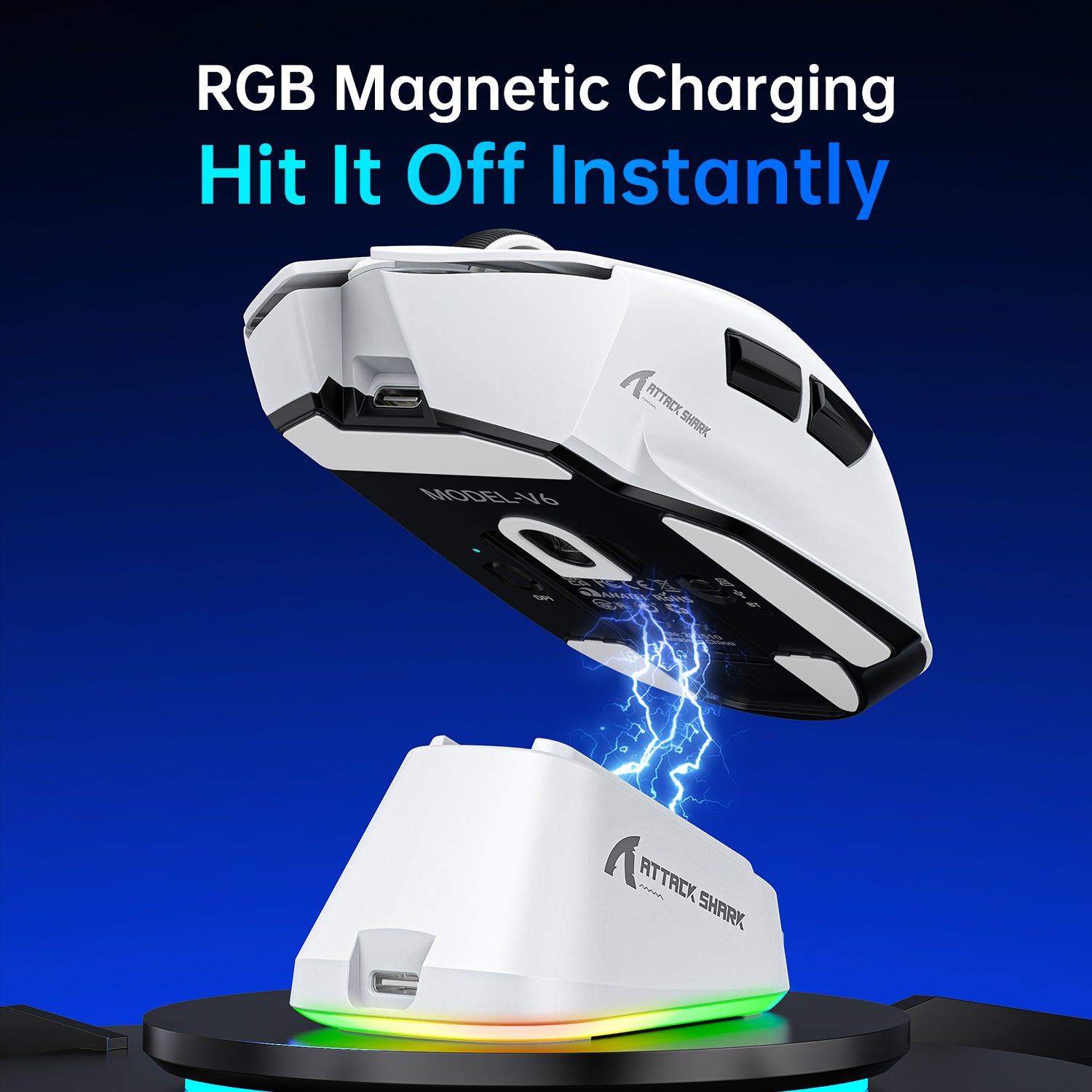 Mouse Gamer Tri-modo Ultra-Leve ATTACK SHARK V6