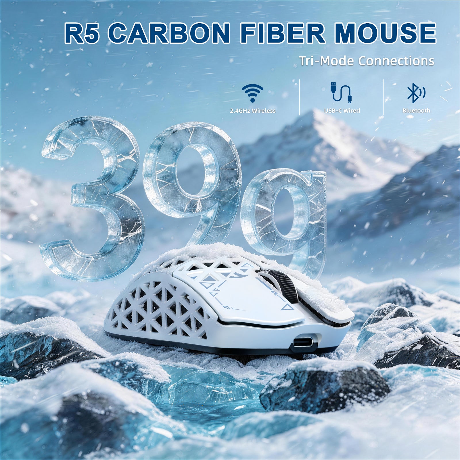 Pacote Gamer ATTACK SHARK R68 HE & R5 ULTRA Fibra de Carbono