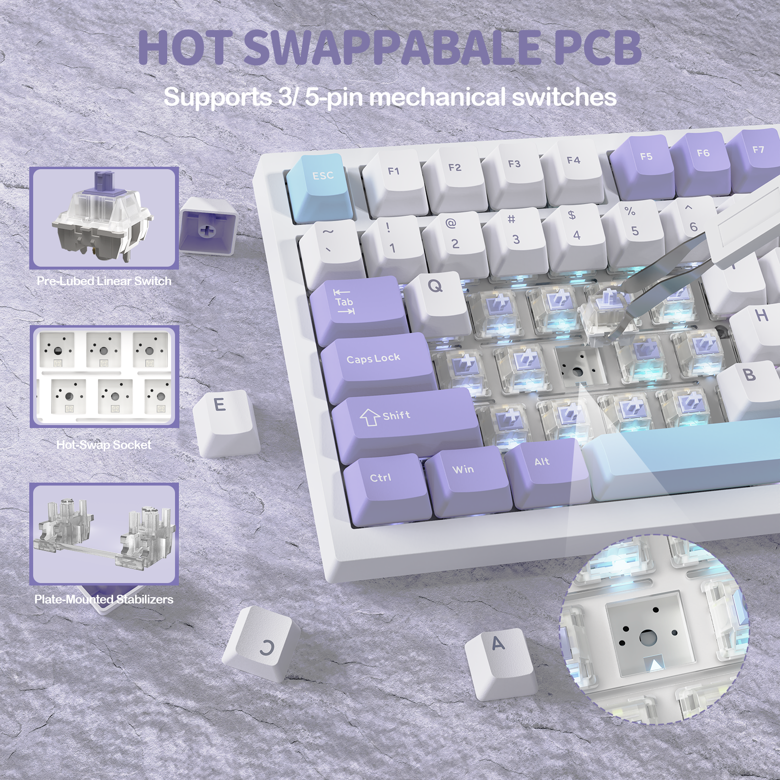 Teclado Mecânico Tri-modo ATTACK SHARK X820Ultra Gasket