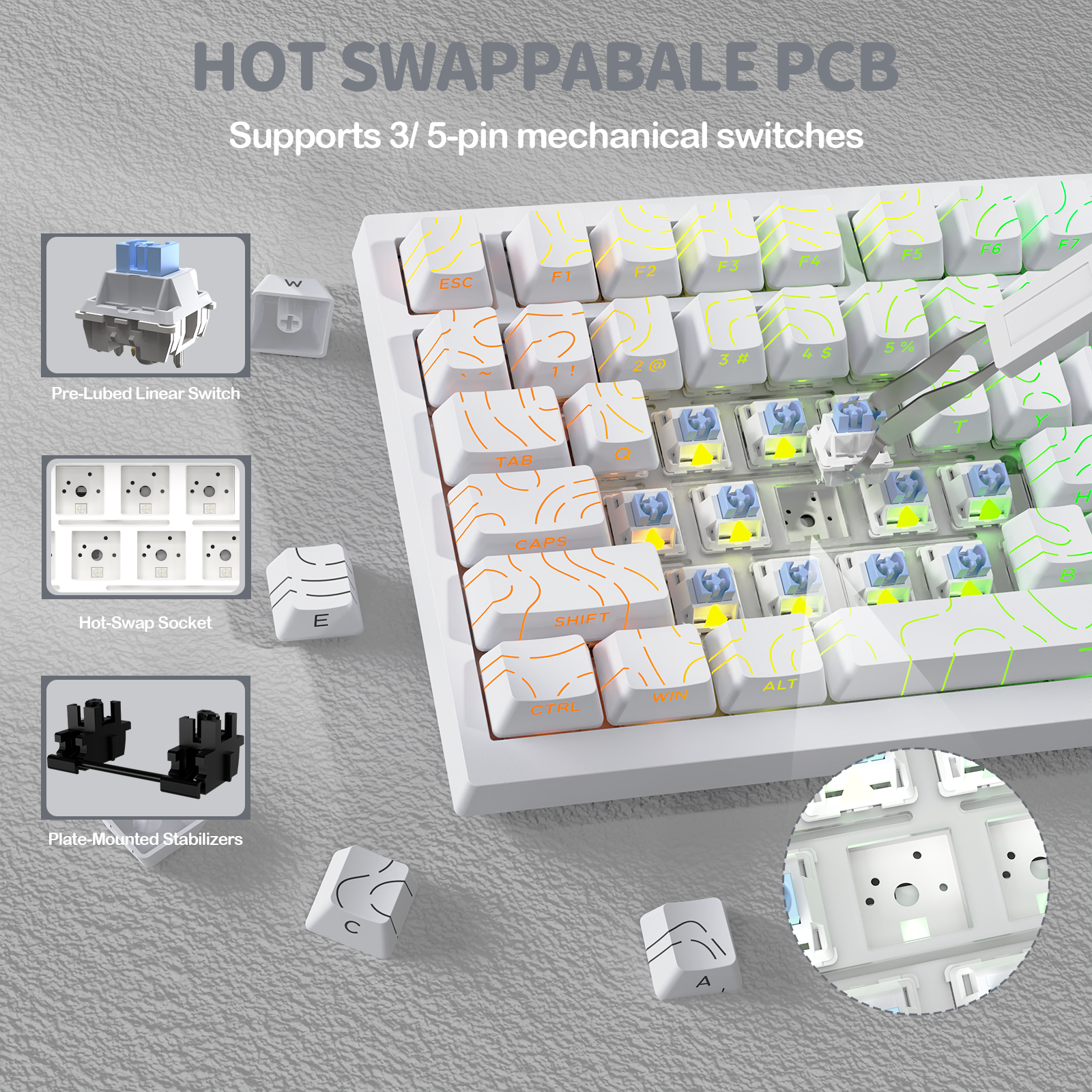 Teclado Mecânico Tri-modo ATTACK SHARK X820Ultra Gasket