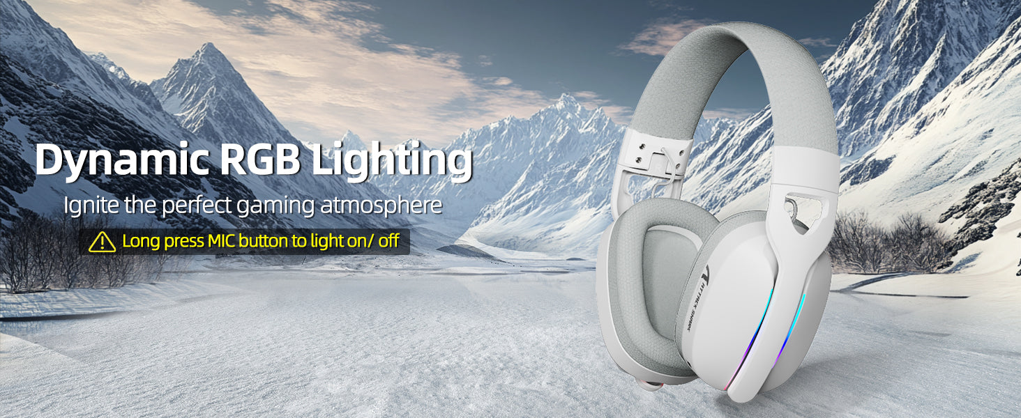 ATTACK SHARK L90 Headset Gamer Dobrável RGB Ultra-Leve Tri-modo