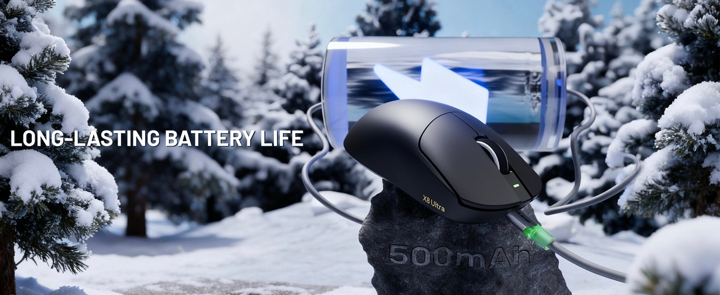 Mouse Gamer Sem Fio ATTACK SHARK X8 Ultra 8KHz com Cabo C06 Ultra