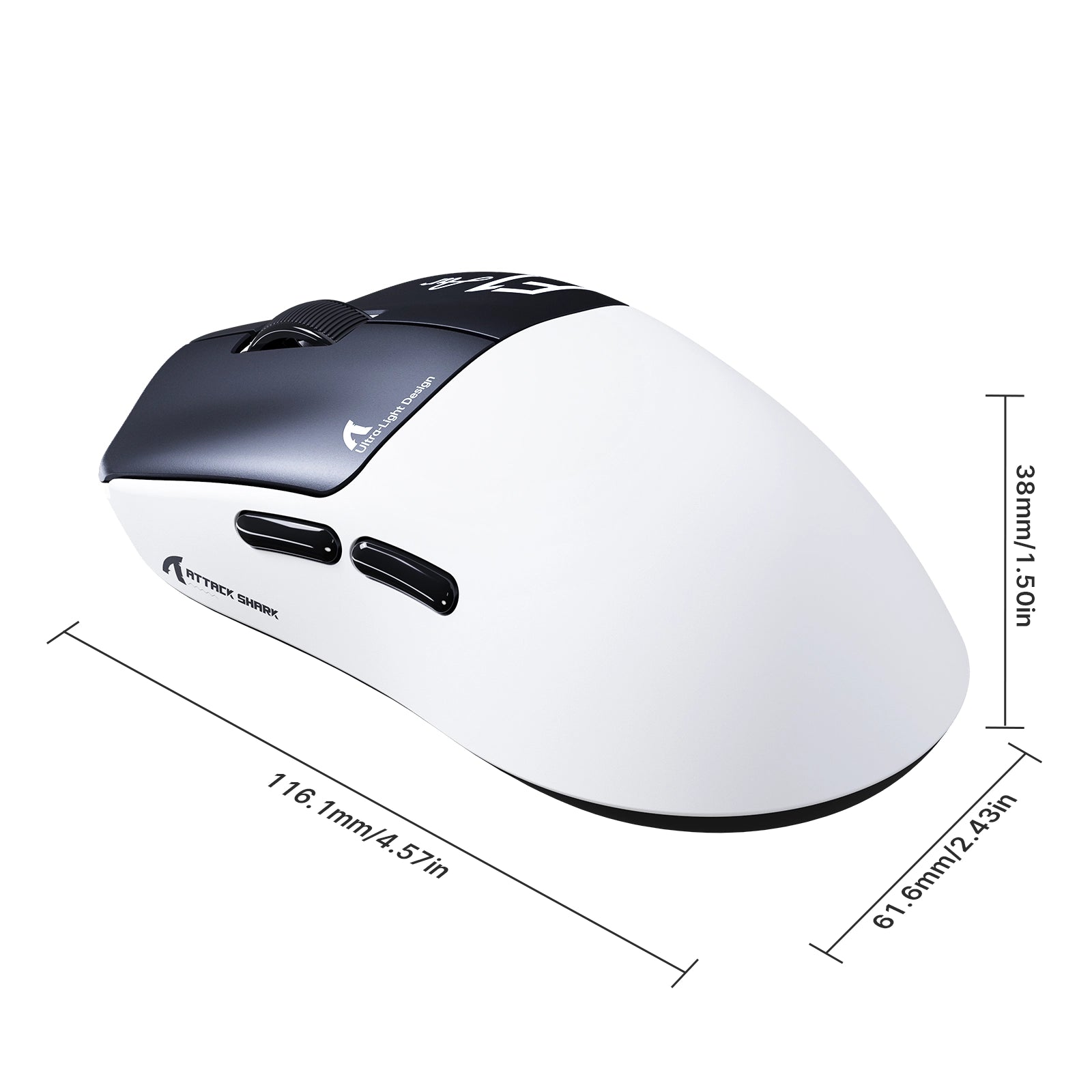 ATTACK SHARK F1 AIR 39g sem fio, mouse gamer com PAW3955MAX
