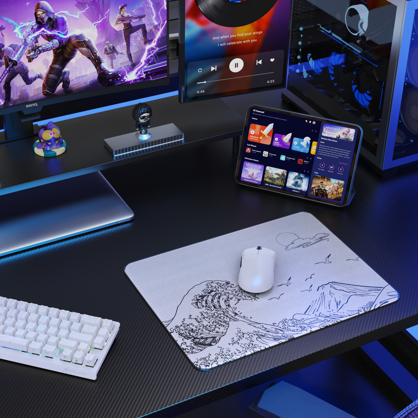 Mousepad Gamer de Vidro Temperado ATTACK SHARK CM05