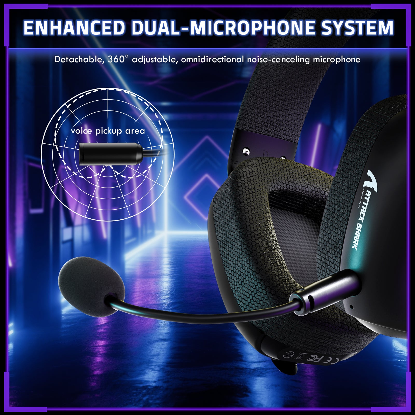 Headset Gamer Sem Fio ATTACK SHARK L80PRO
