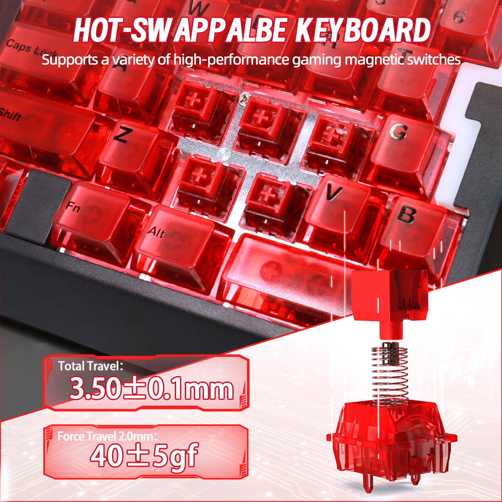 Teclado Gamer com Fio para Uma Mão ATTACK SHARK X AJAZZ AK029