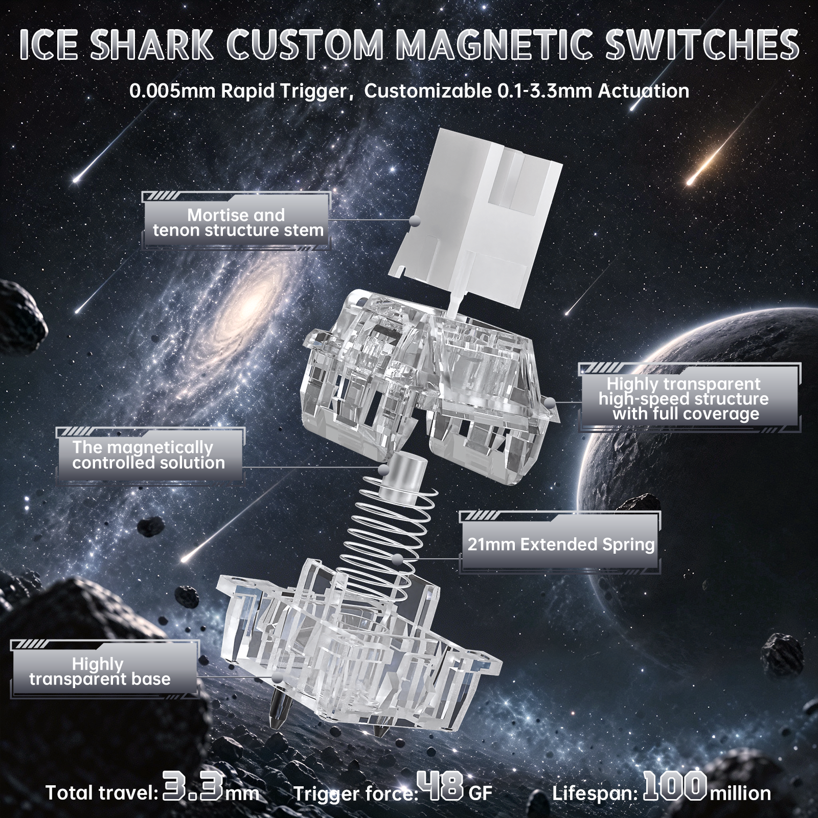 Teclado com fio ATTACK SHARK R98 HE Carbon Fiber, gatilho rápido, interruptor magnético, com cabo enrolado C01 Ultra RGB