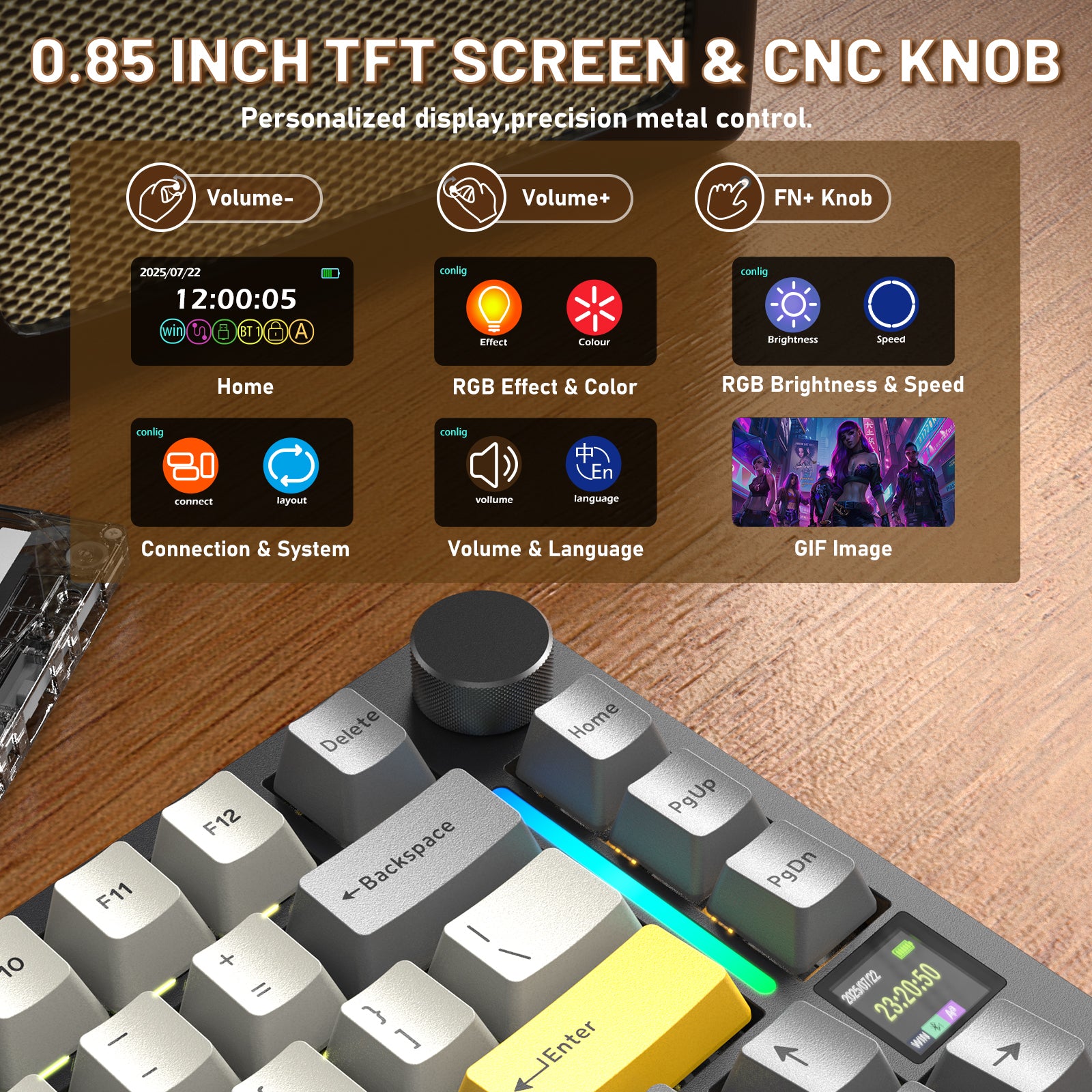 Teclado Mecânico ATTACK SHARK X820ULTRA com Cabo Enrolado C01ULTRA
