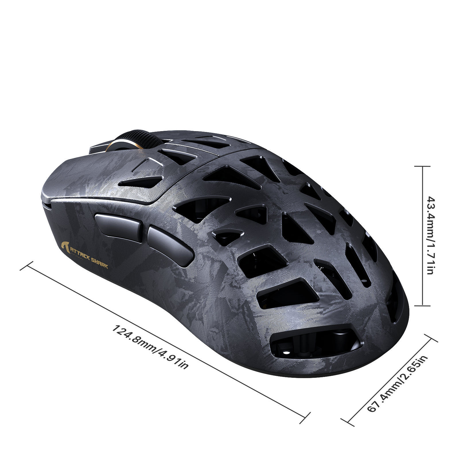 Mouse Gamer Sem Fio ATTACK SHARK RS6 ULTRA Fibra de Carbono PAW3955MAX