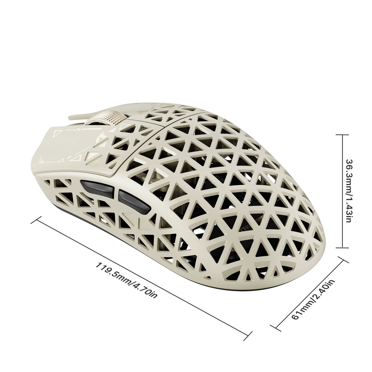 Mouse gamer sem fio ATTACK SHARK R5 TURBO em fibra de carbono, 8K
