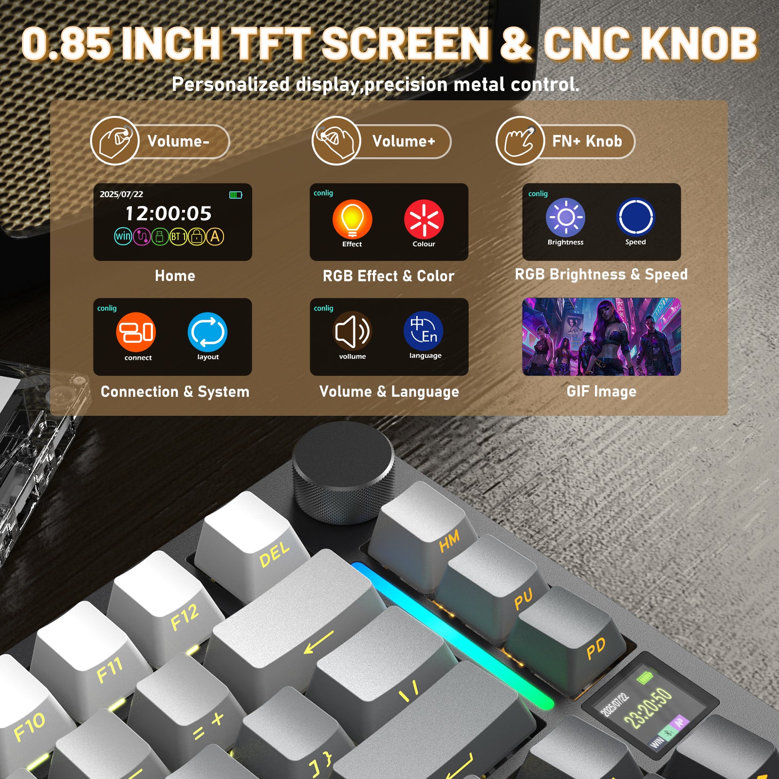 Teclado Mecânico ATTACK SHARK X820ULTRA com Cabo Enrolado C01ULTRA