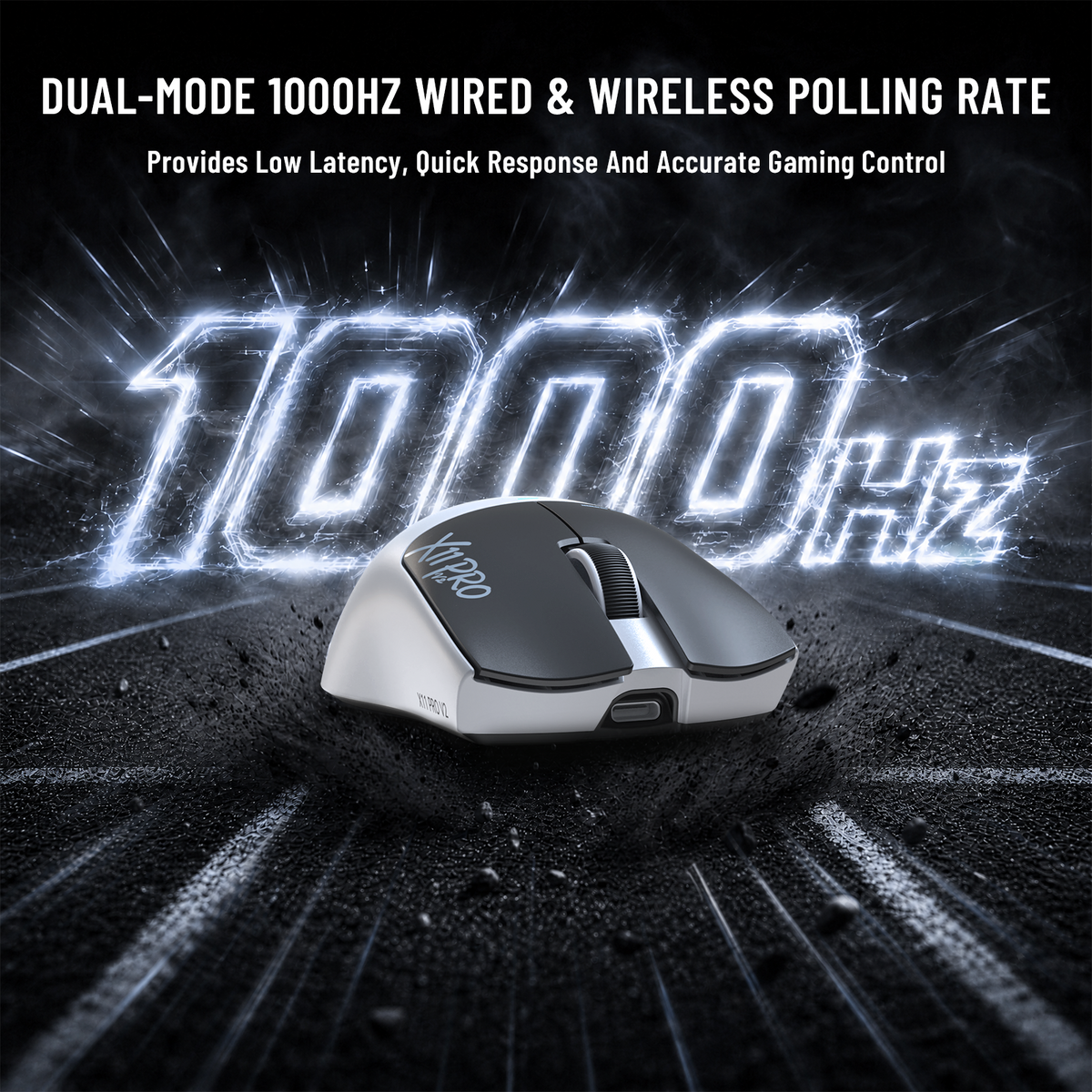 Mouse Gamer Sem Fio ATTACK SHARK X11 PRO V2 com Tela TFT e Base de Carregamento com Cabo Enrolado C06