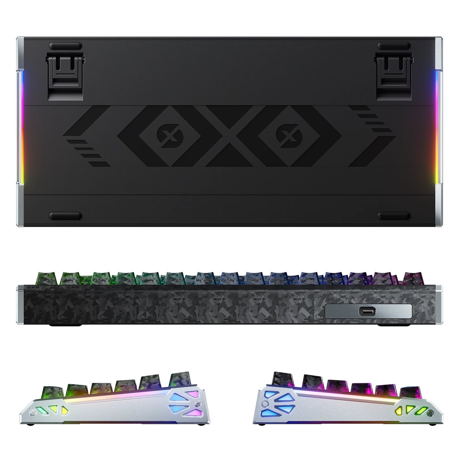ATTACK SHARK R86 HE Teclado de fibra de carbono com acionamento rápido e switches magnéticos