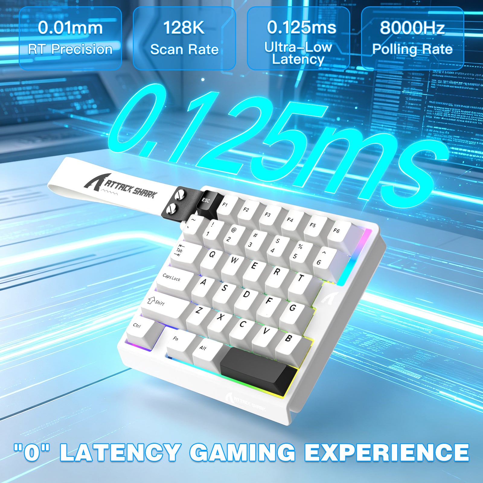 Teclado com Interruptor Magnético de Uma Mão ATTACK SHARK M36 HE