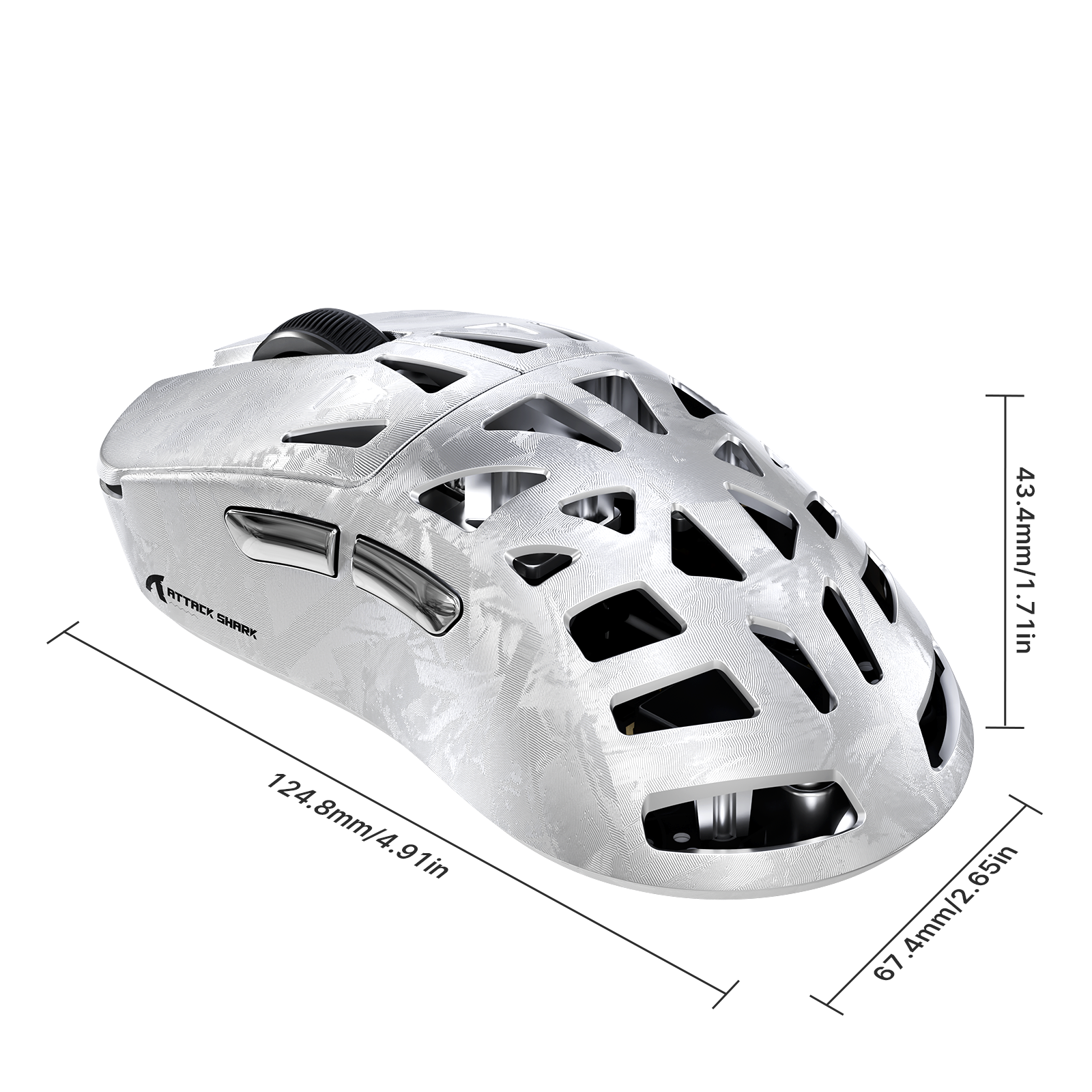 Mouse Gamer Sem Fio ATTACK SHARK RS6 ULTRA Fibra de Carbono PAW3955MAX