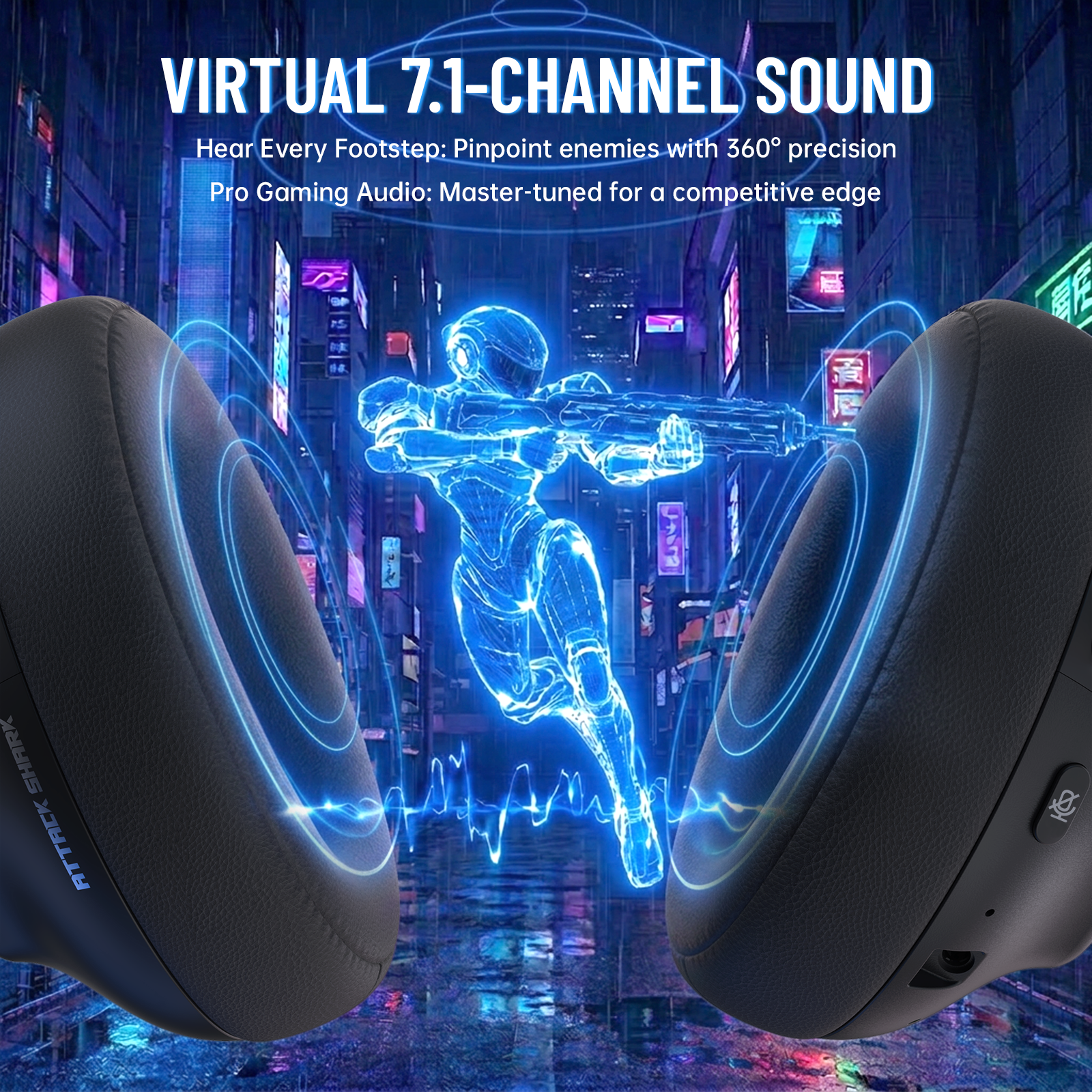 Headset Gamer Sem Fio ATTACK SHARK L50 PRO com Três Modos