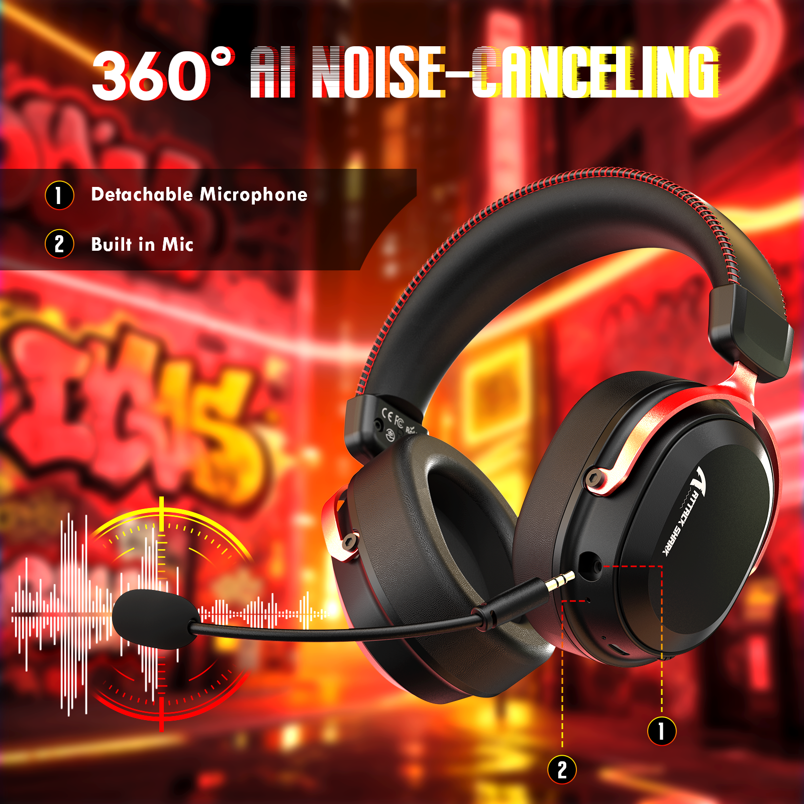 Headset Gamer Sem Fio ATTACK SHARK L30PRO