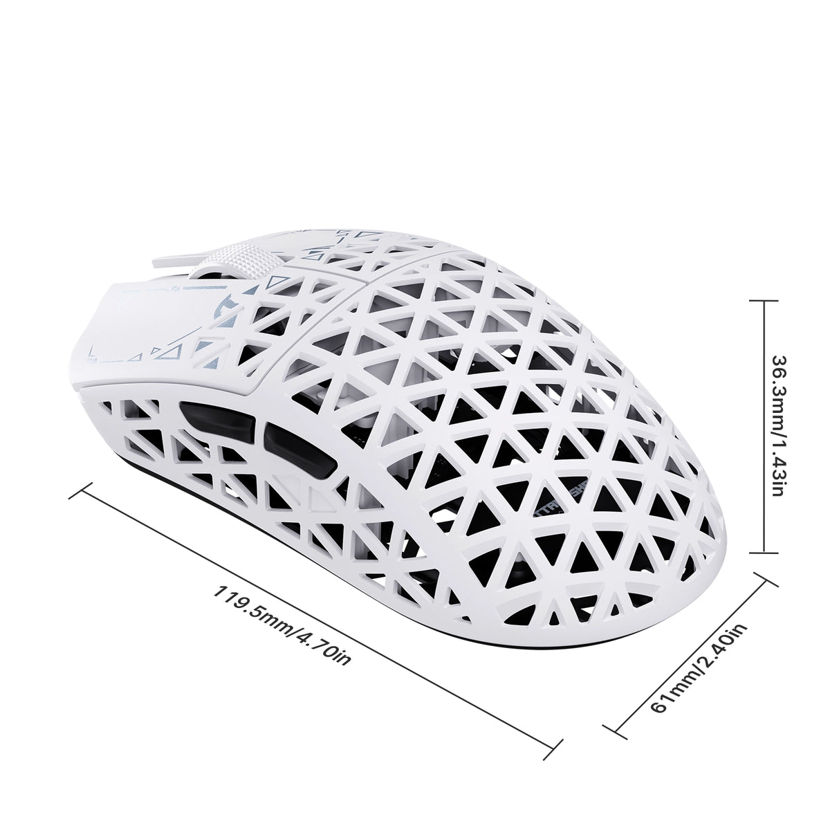 Mouse gamer sem fio ATTACK SHARK R5 TURBO em fibra de carbono, 8K