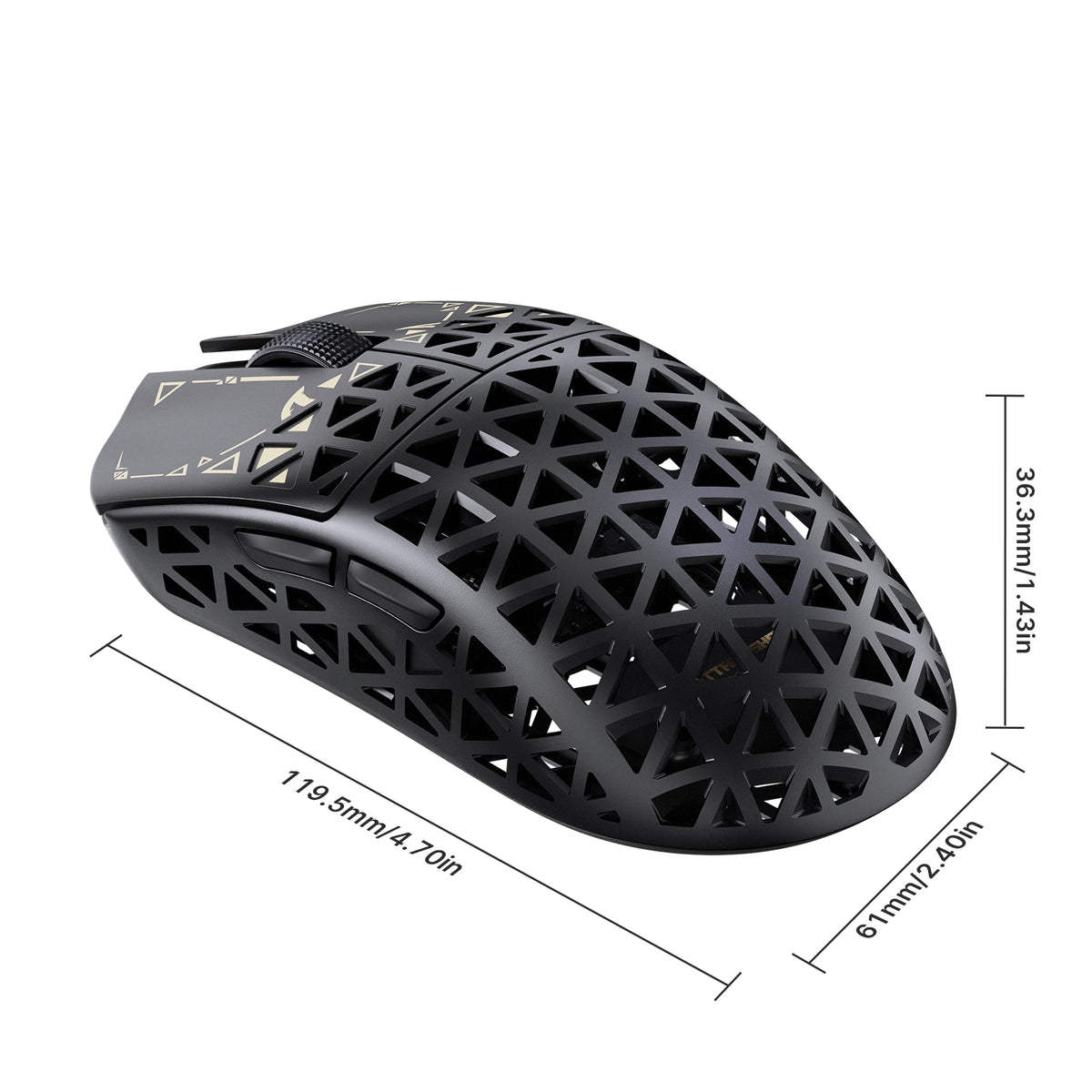Mouse gamer sem fio ATTACK SHARK R5 TURBO em fibra de carbono, 8K