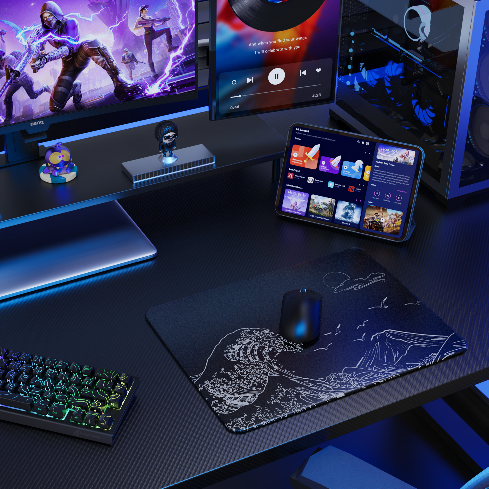 Mousepad Gamer de Vidro Temperado ATTACK SHARK CM05