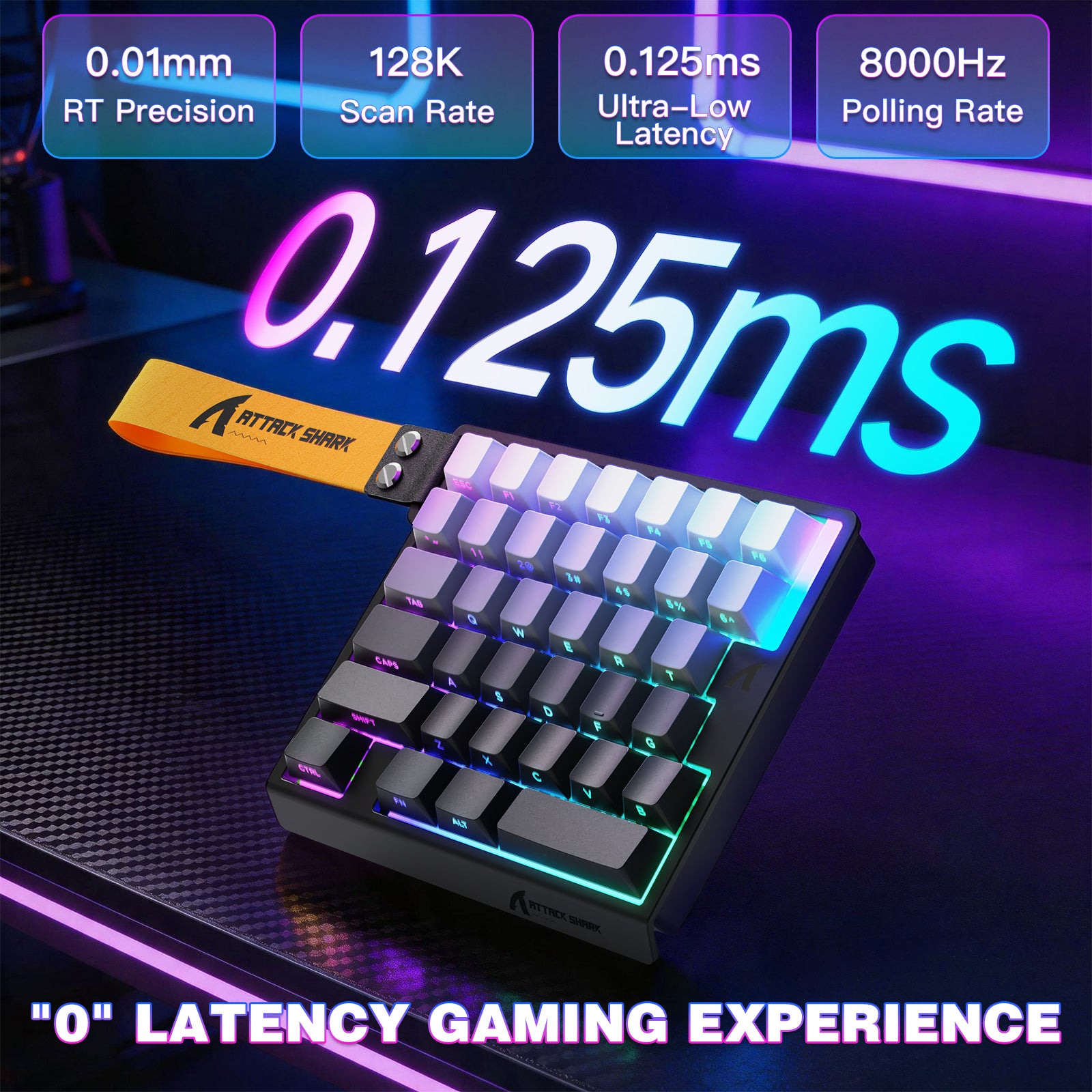 Teclado com Interruptor Magnético de Uma Mão ATTACK SHARK M36 HE