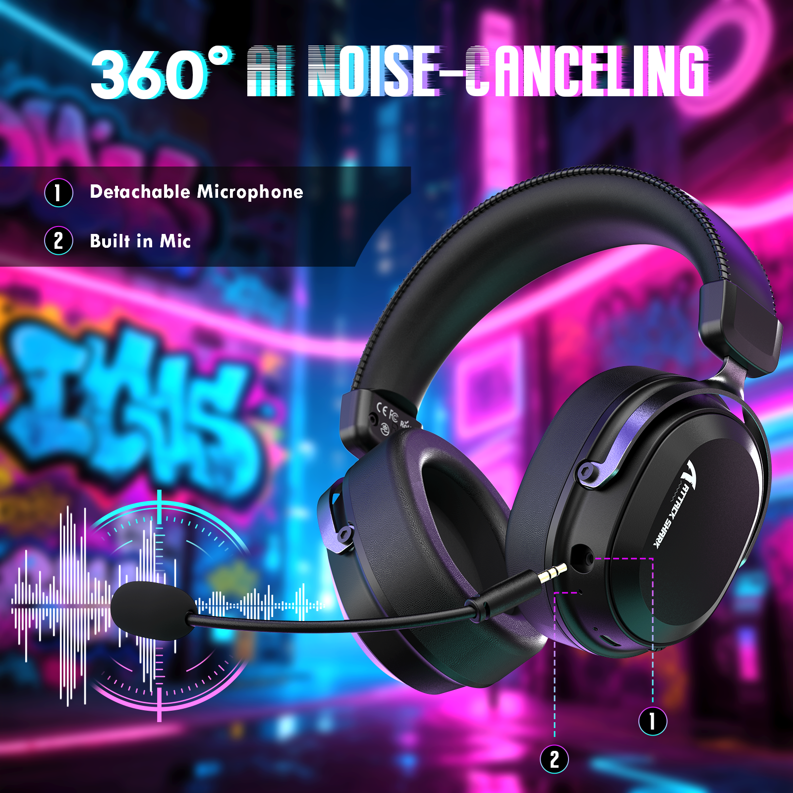 Headset Gamer Sem Fio ATTACK SHARK L30PRO