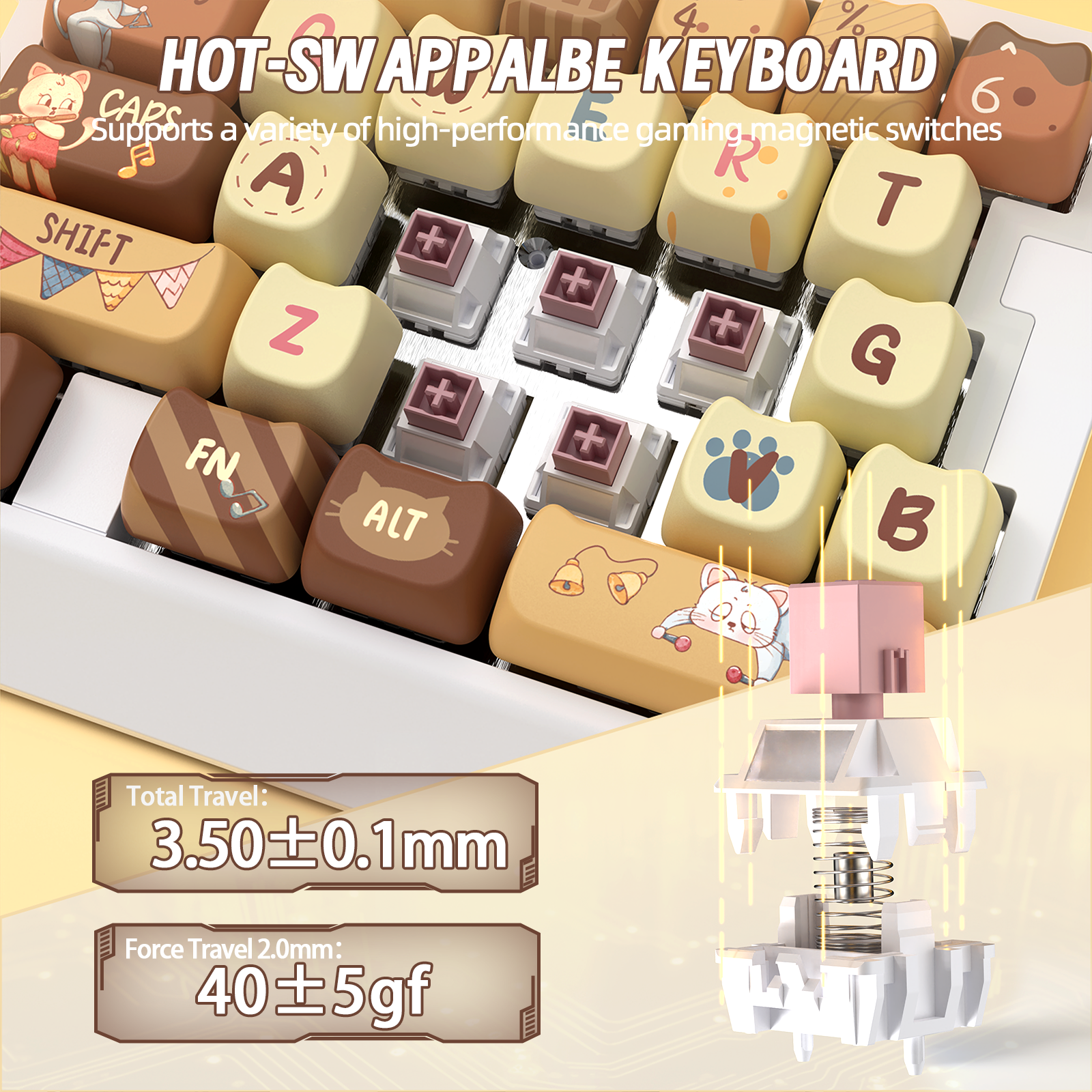 Teclado Gamer com Fio para Uma Mão ATTACK SHARK X AJAZZ AK029