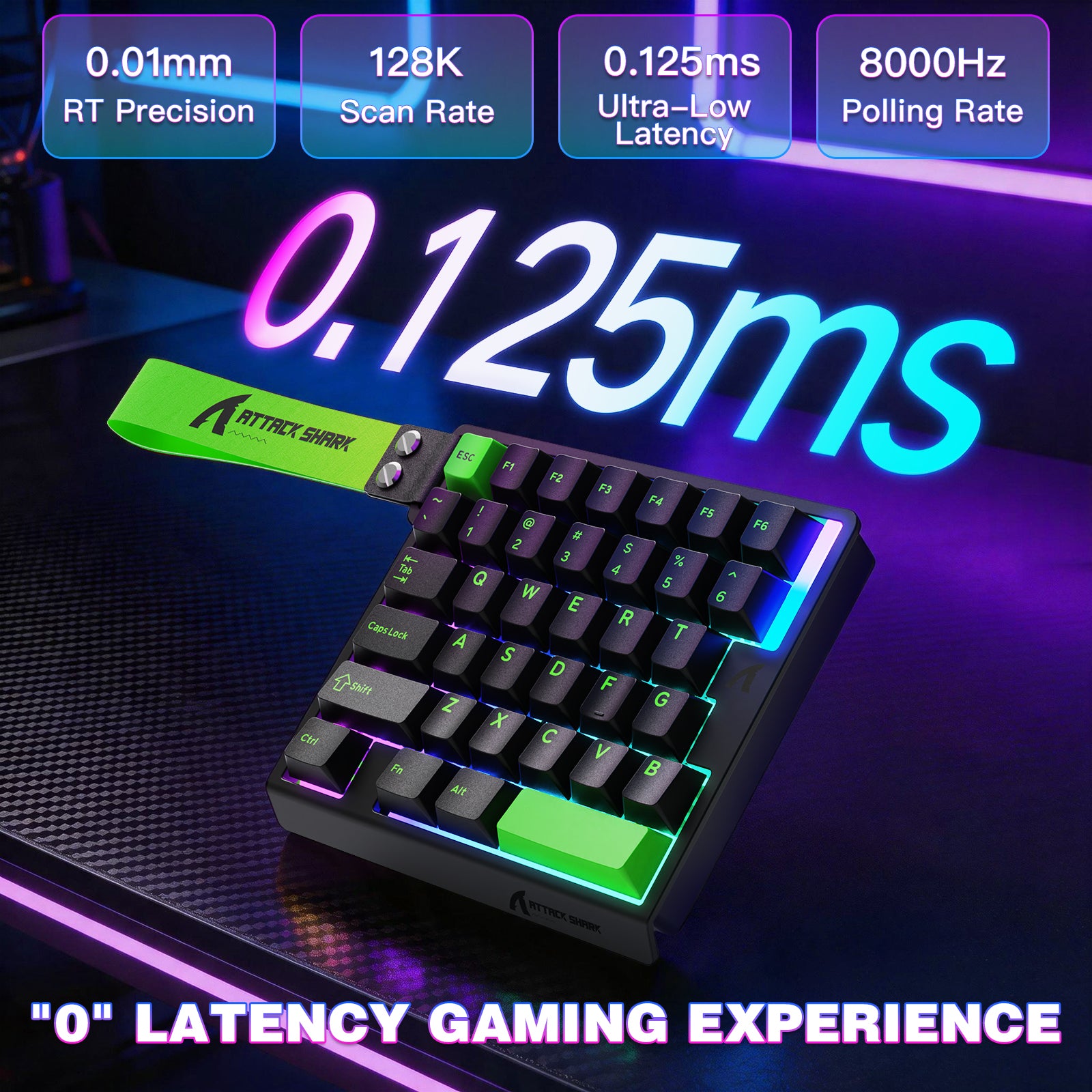 Teclado com Interruptor Magnético de Uma Mão ATTACK SHARK M36 HE