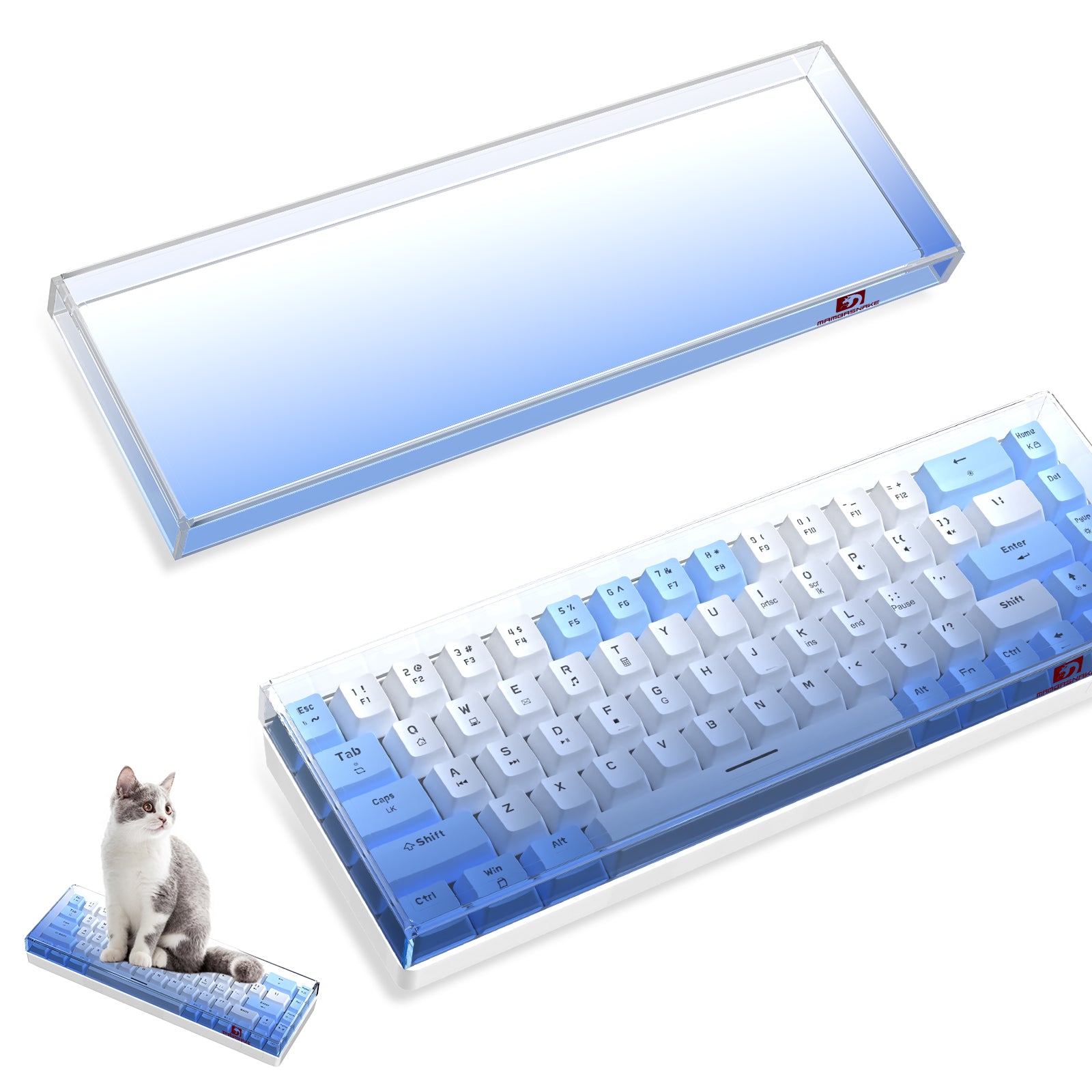 Capa de teclado ATTACK SHARK x MAMBASNAKE de 68 teclas com cor desbotada