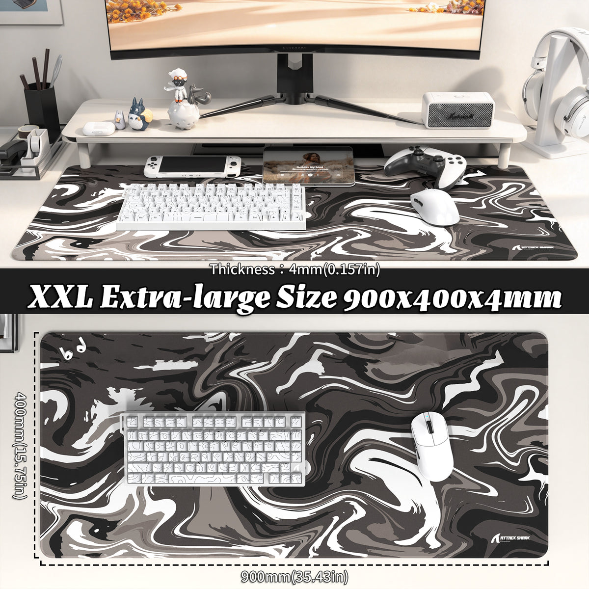 Mousepad Gamer eSport ATTACK SHARK CM02PRO (900x400x4 MM)