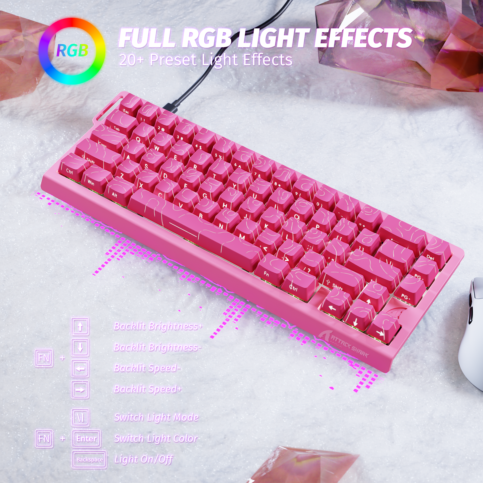 ATTACK SHARK X68 HE Teclado Rapid Trigger com Switch Magnético
