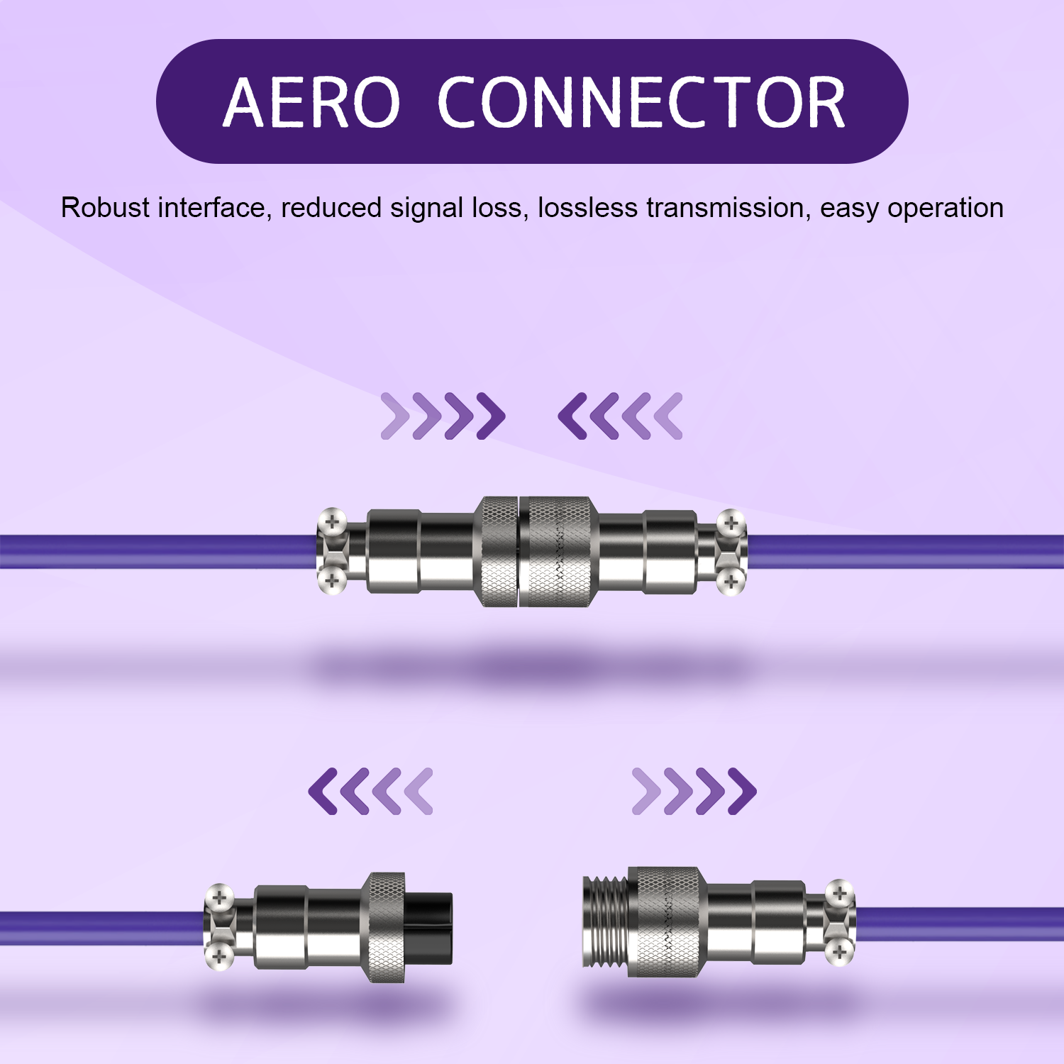 Detachable aviator connector for ATTACK SHARK x MAMBASNAKE C01 keyboard cable