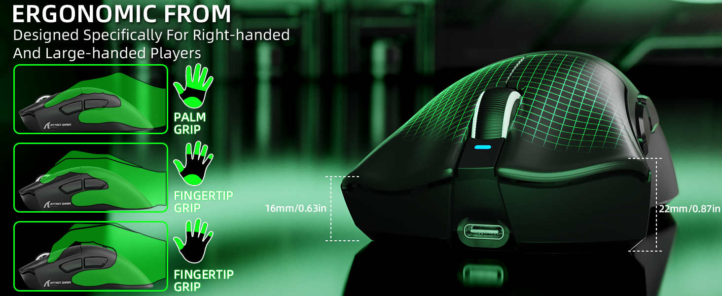 Mouse Gamer Tri-modo Ultra-Leve ATTACK SHARK V3