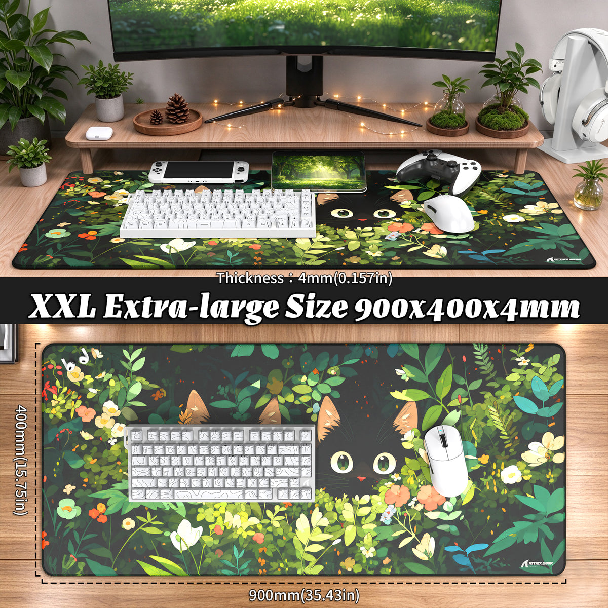 Mousepad Gamer eSport ATTACK SHARK CM02PRO (900x400x4 MM)