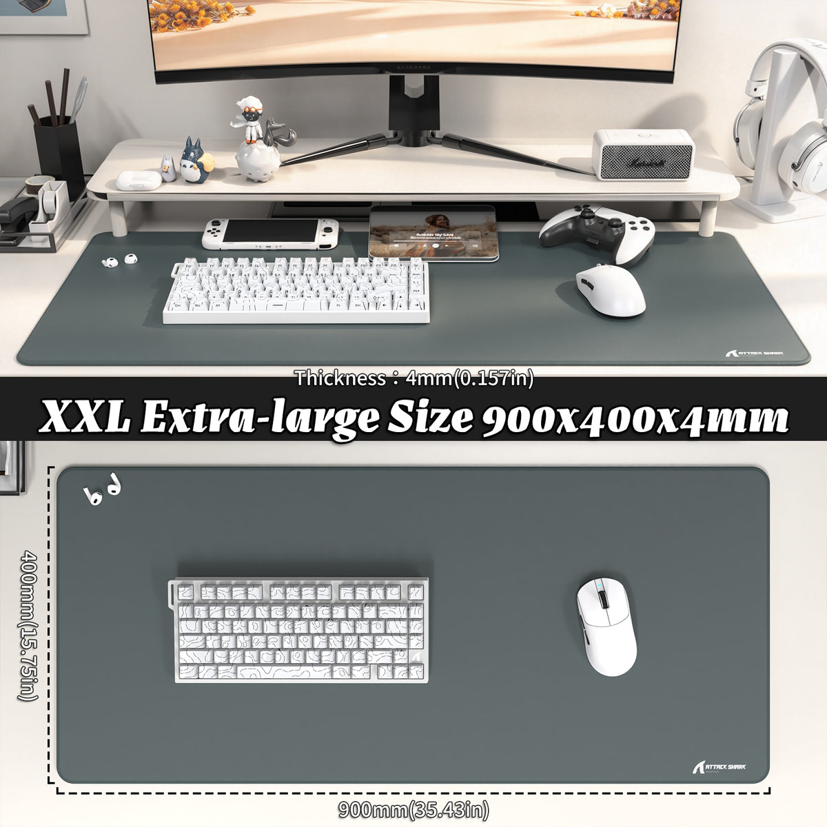 Mousepad Gamer eSport ATTACK SHARK CM02PRO (900x400x4 MM)