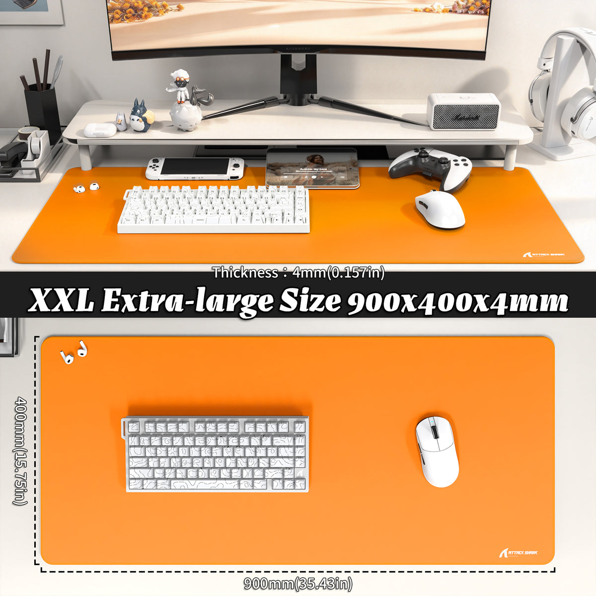 Mousepad Gamer eSport ATTACK SHARK CM02PRO (900x400x4 MM)