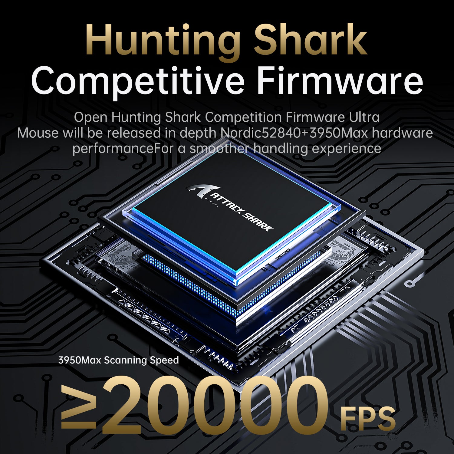 Mouse Gamer Tri-modo Ultra-Leve ATTACK SHARK V5