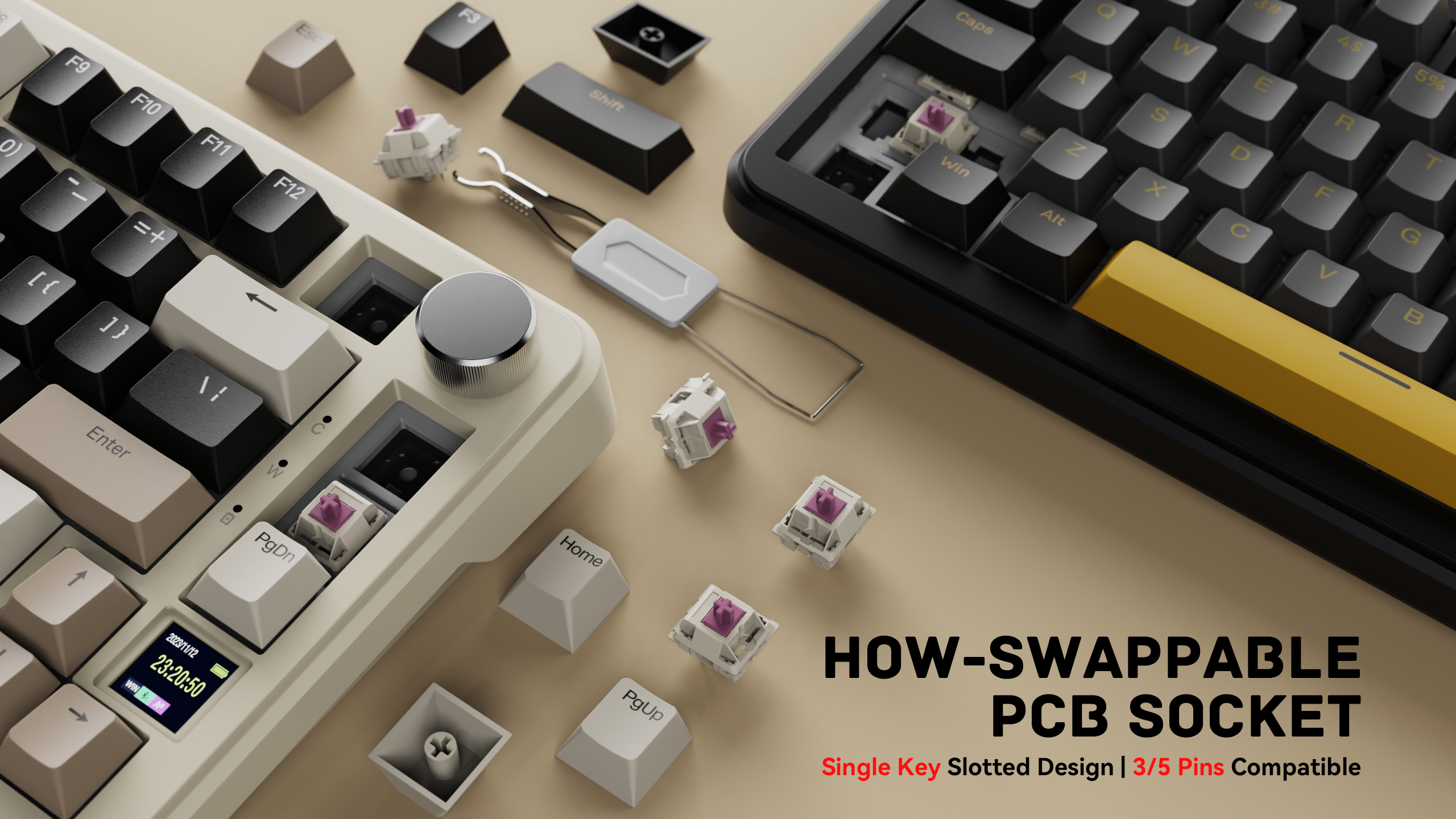 ATTACK SHARK X85PRO Teclado Mecânico Tri-modo com Gaxeta