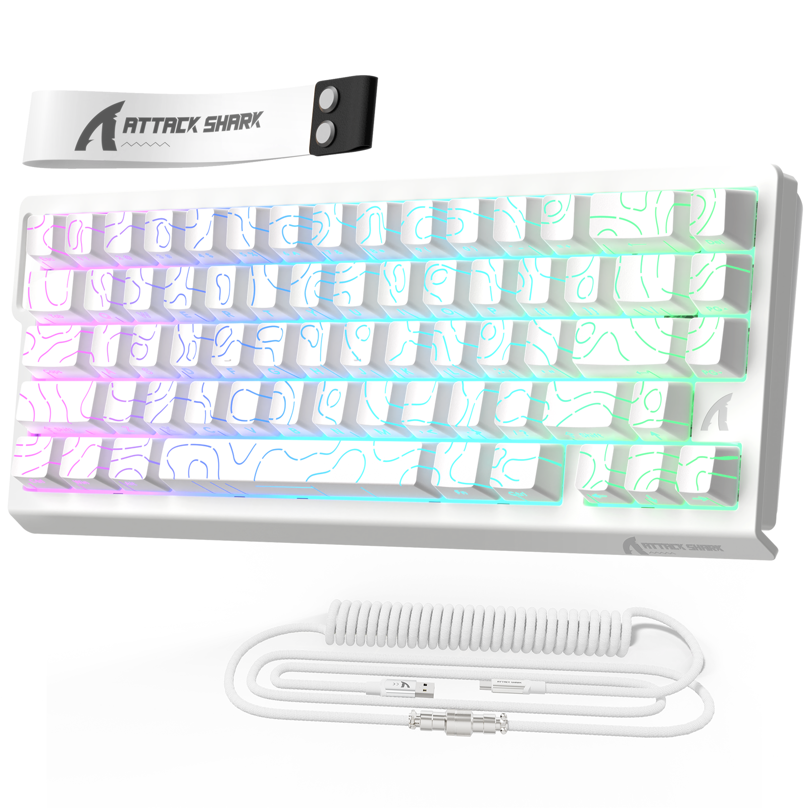 ATTACK SHARK X68 HE Teclado Rapid Trigger com Switch Magnético e Cabo Enrolado C01PRO