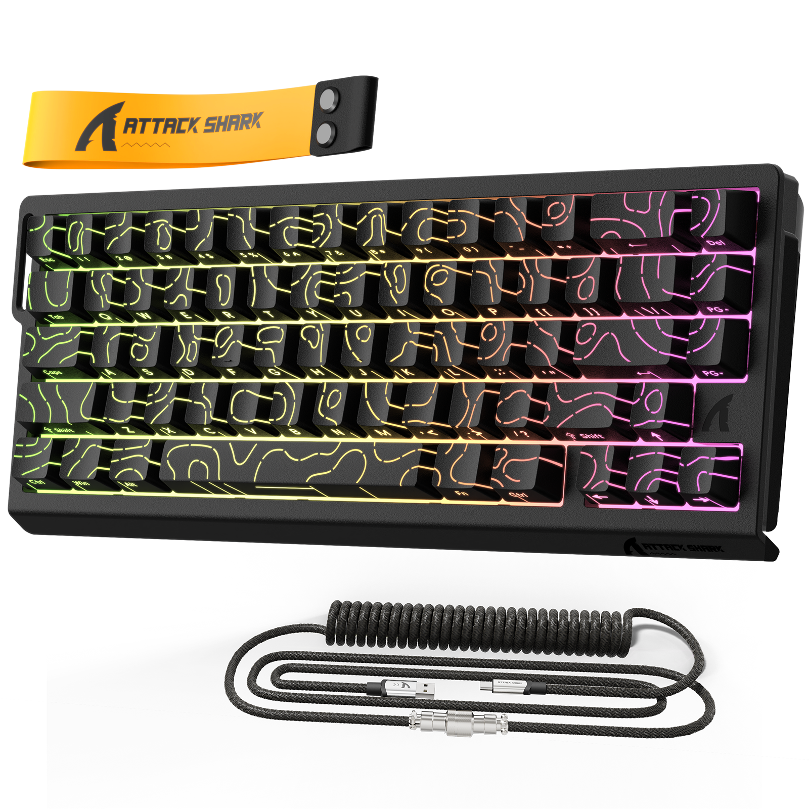 ATTACK SHARK X68 HE Teclado Rapid Trigger com Switch Magnético e Cabo Enrolado C01PRO