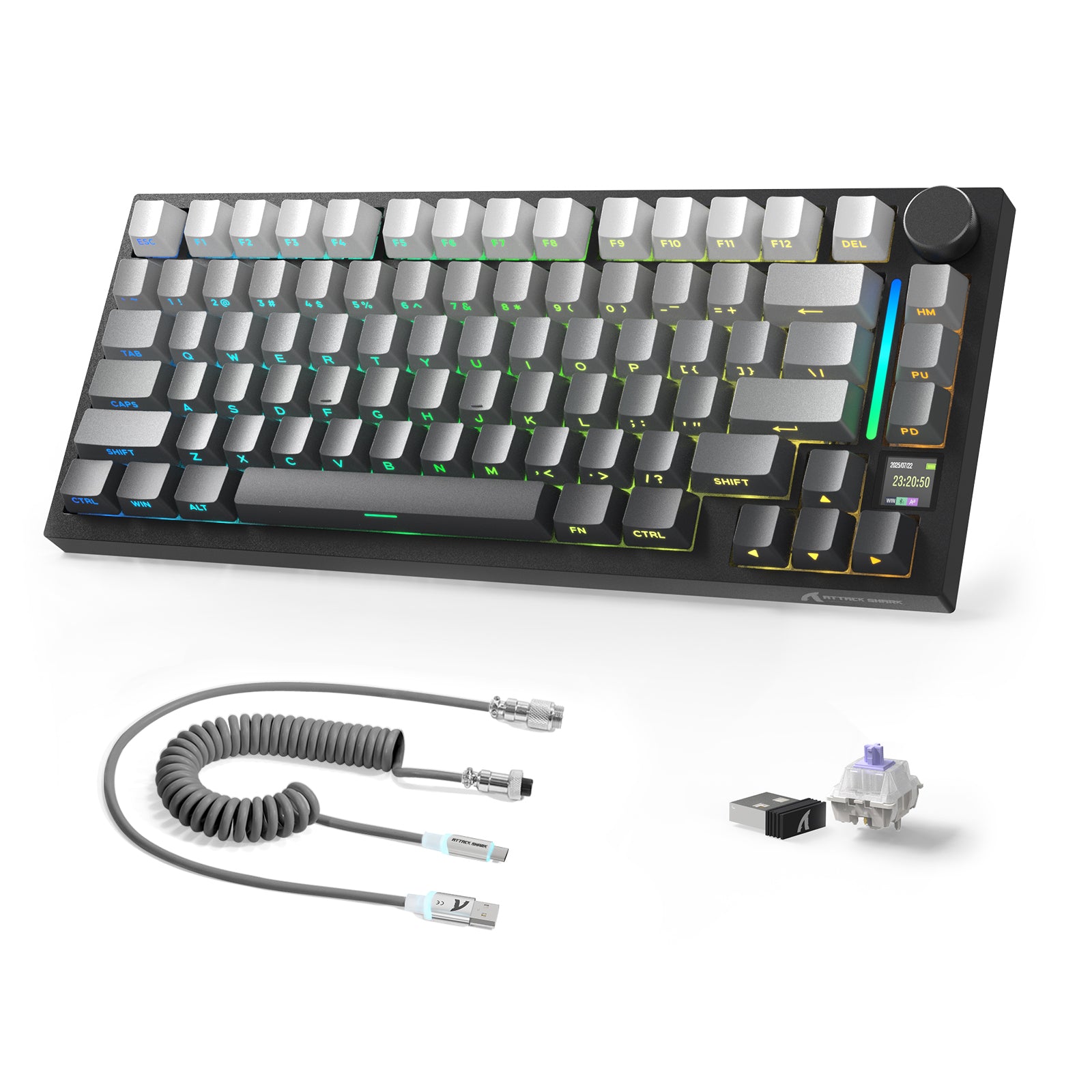 Teclado Mecânico ATTACK SHARK X820ULTRA com Cabo Enrolado C01ULTRA