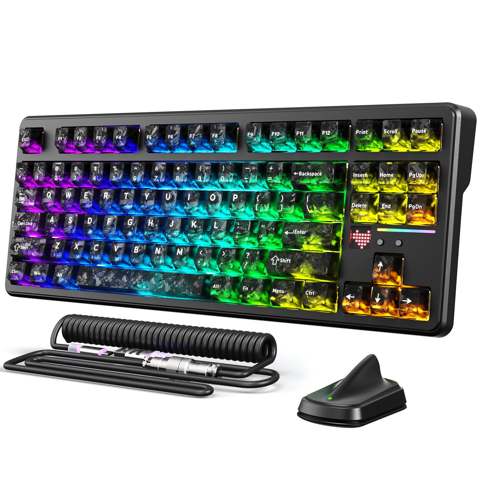 Teclado Gamer Sem Fio ATTACK SHARK X87 ULTRA com Receptor 8KHz e Cabo Enrolado RGB