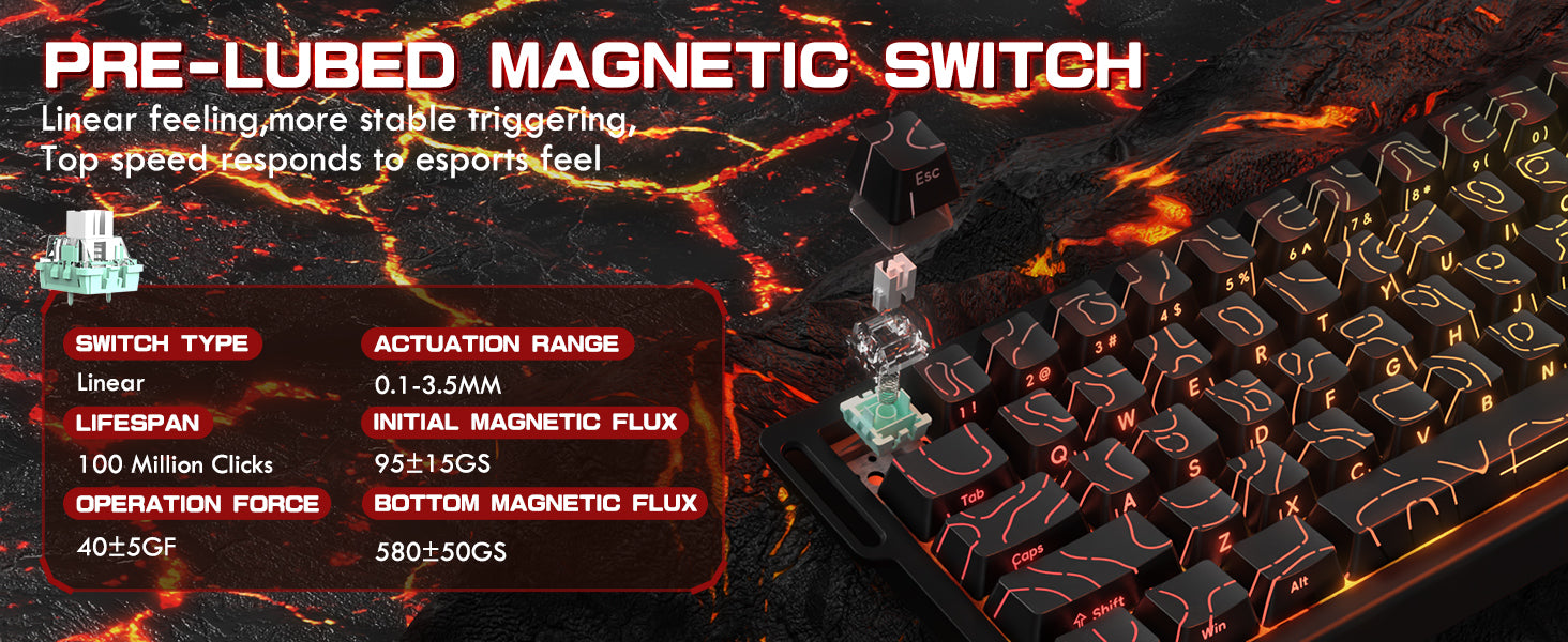 ATTACK SHARK X68PRO HE Teclado Rapid Trigger Sem Fio com Cabo Enrolado
