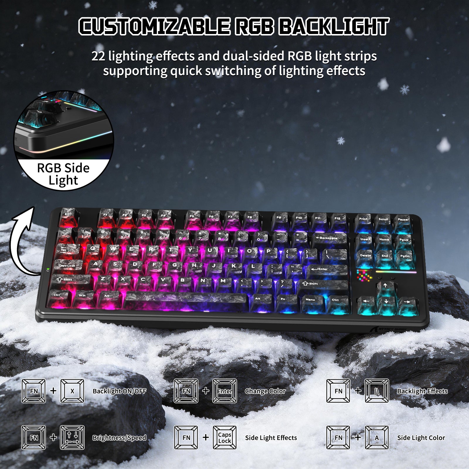 Teclado Mecânico Sem Fio ATTACK SHARK X87 ULTRA com Receptor Sem Fio 8K