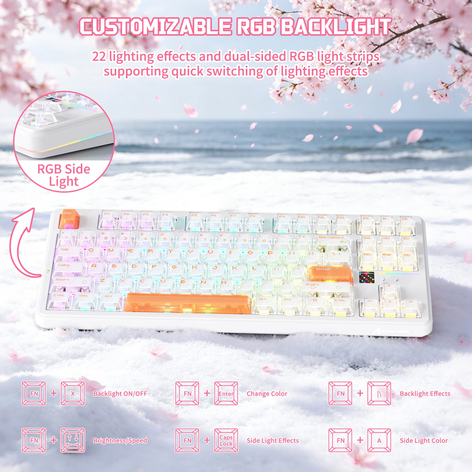 Teclado Mecânico Sem Fio ATTACK SHARK X87 ULTRA com Receptor Sem Fio 8K