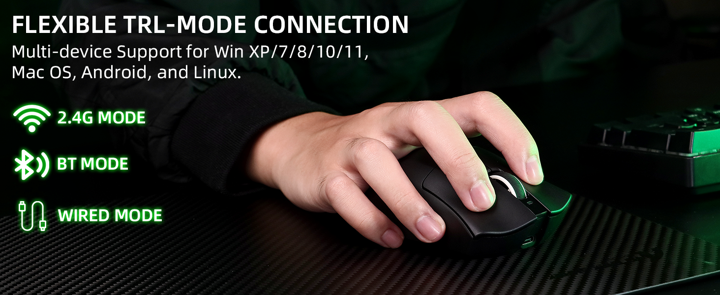 Mouse Gamer Tri-modo Ultra-Leve ATTACK SHARK V3
