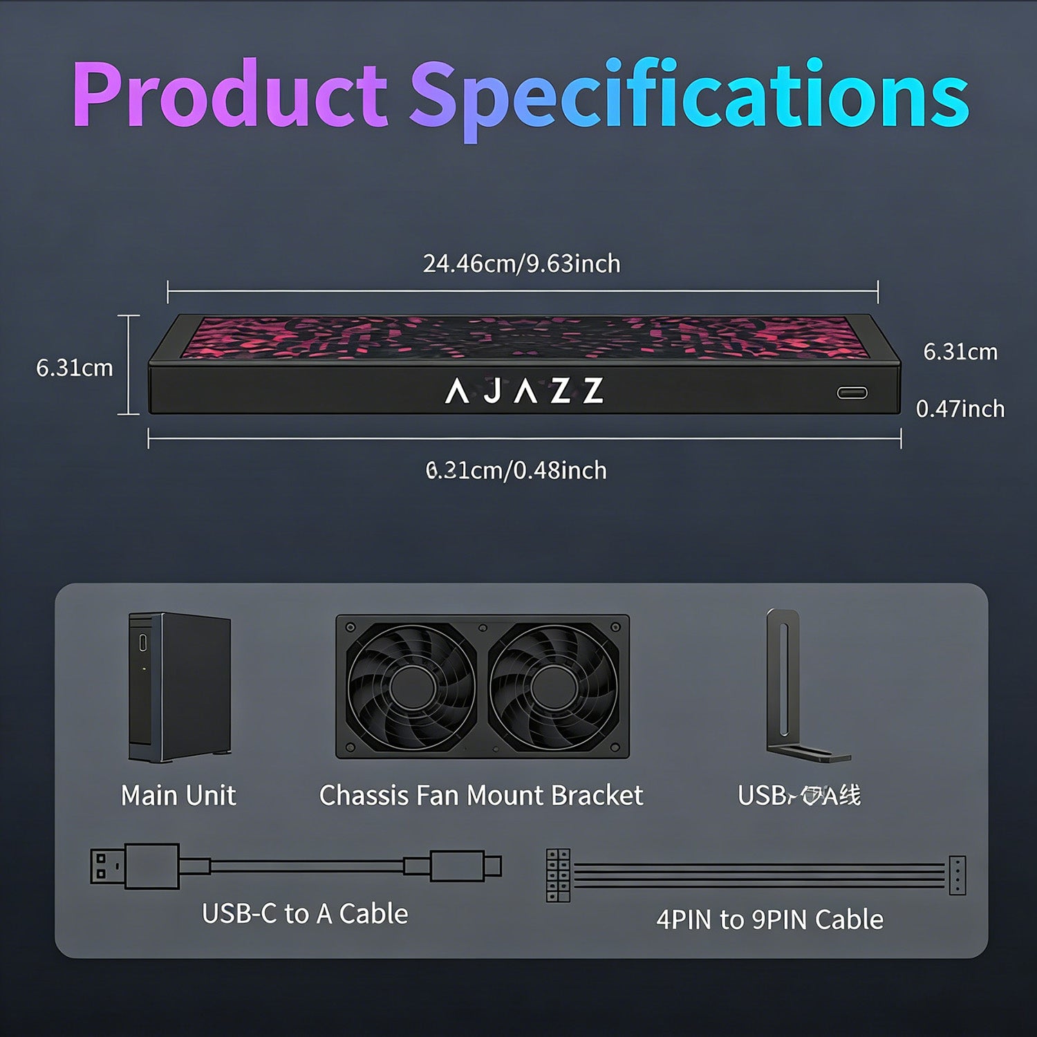 Monitor IPS LCD 9,2 polegadas ATTACK SHARK x AJAZZ